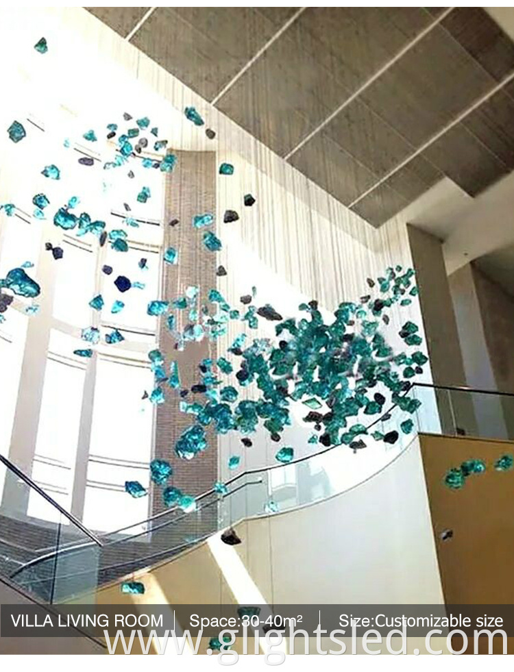 Energy Saving custom hotel lobby art decoration modern Crystal Chandelier lamp